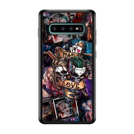 Harley Quinn on Mad Love Samsung Galaxy S10 Case-Rubber Black (2D Case)-Oxvistore