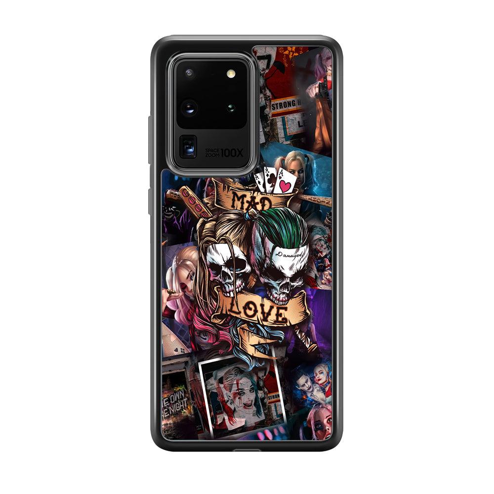Harley Quinn on Mad Love Samsung Galaxy S20 Ultra Case-Rubber Black (2D Case)-Oxvistore