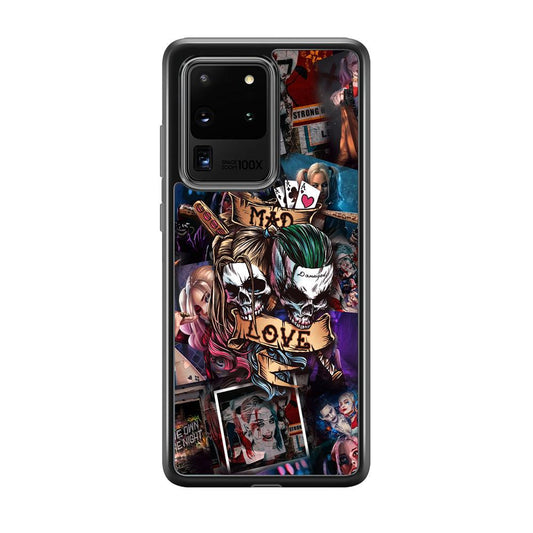 Harley Quinn on Mad Love Samsung Galaxy S20 Ultra Case-Rubber Black (2D Case)-Oxvistore