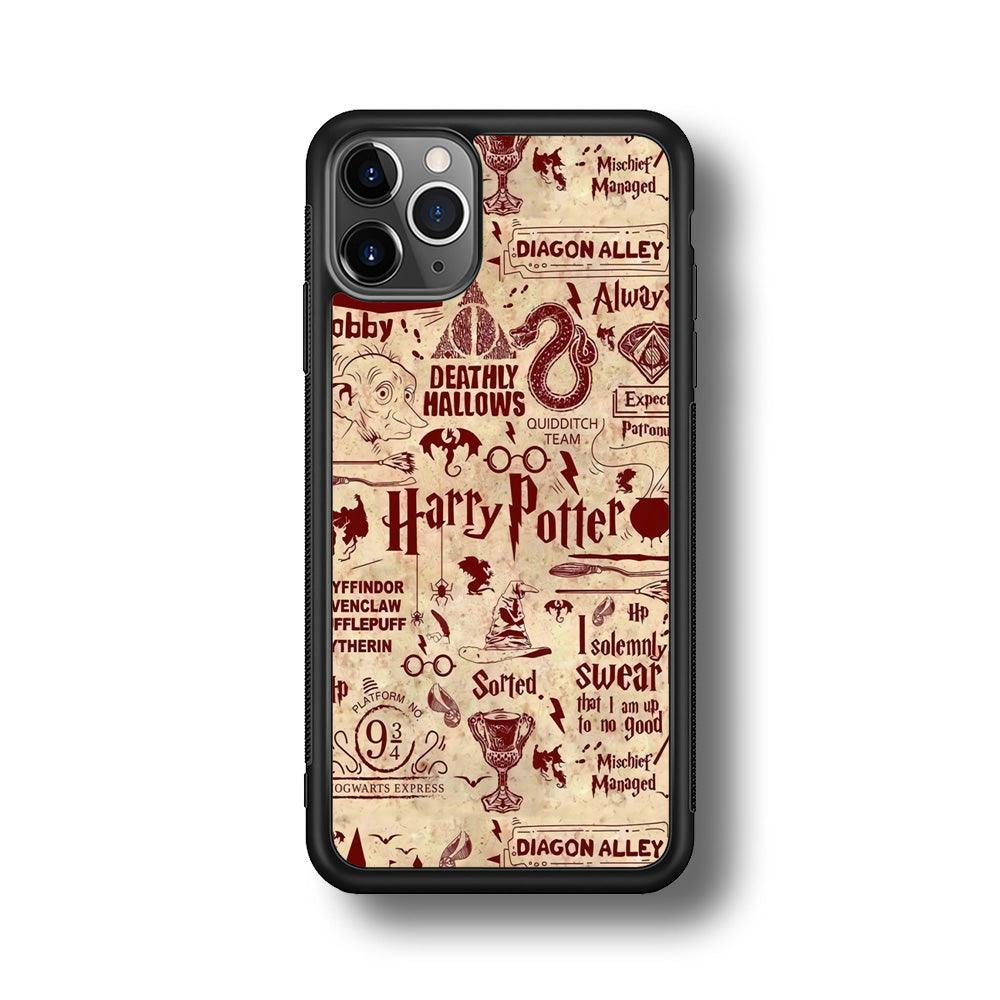 Harry Potter Paper of Map iPhone 11 Pro Case-Oxvistore