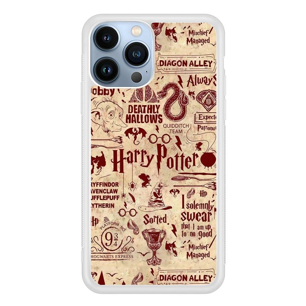 Harry Potter Paper of Map iPhone 14 Pro Max Case-Oxvistore