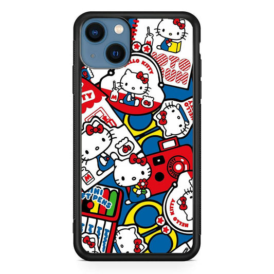 Hello Kitty All of My Hobby iPhone 15 Case-Rubber Black (2D Case)-Oxvistore