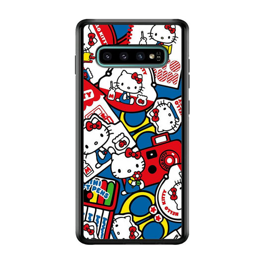 Hello Kitty All of My Hobby Samsung Galaxy S10 Case-Rubber Black (2D Case)-Oxvistore