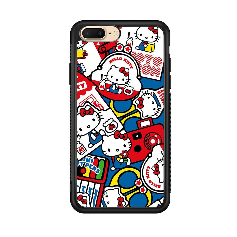 Hello Kitty All of My Hobby iPhone 7 Plus Case-Rubber Black (2D Case)-Oxvistore