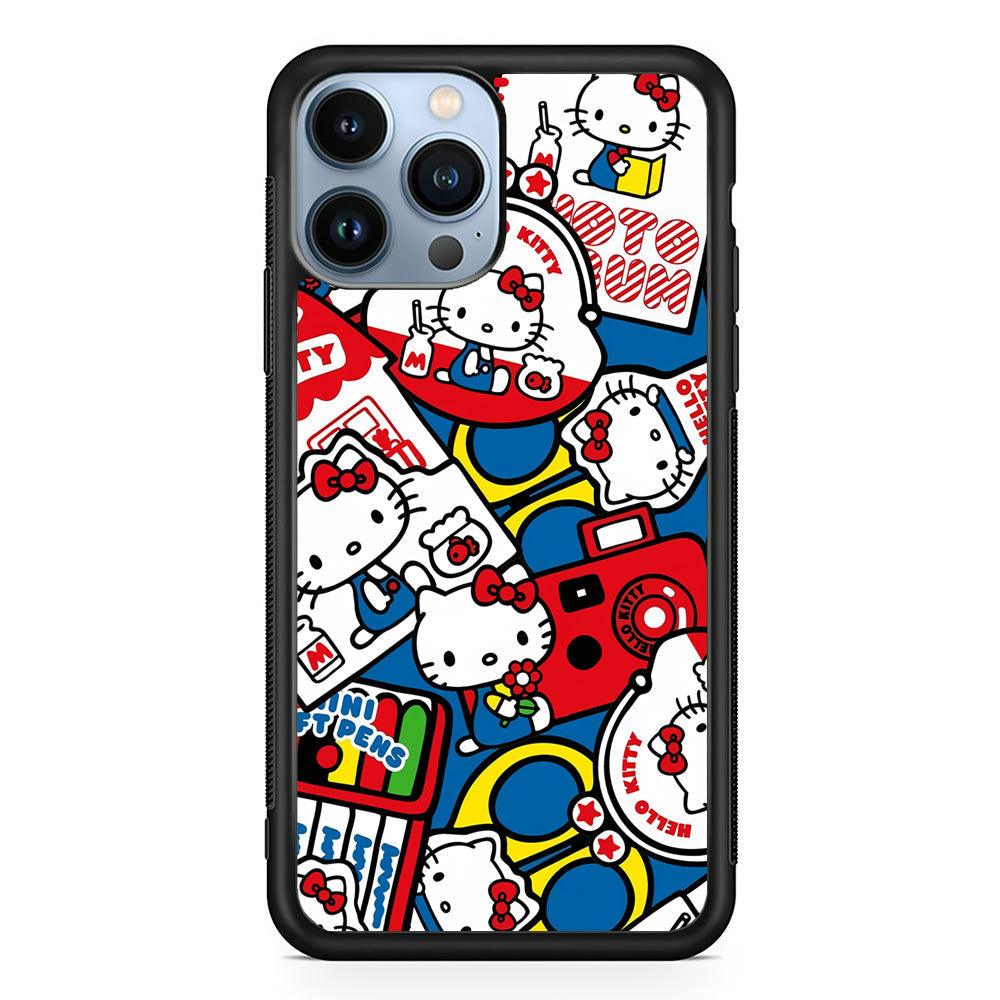 Hello Kitty All of My Hobby iPhone 13 Pro Max Case-Rubber Black (2D Case)-Oxvistore