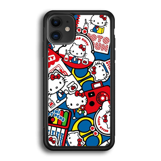 Hello Kitty All of My Hobby iPhone 11 Case-Rubber Black (2D Case)-Oxvistore