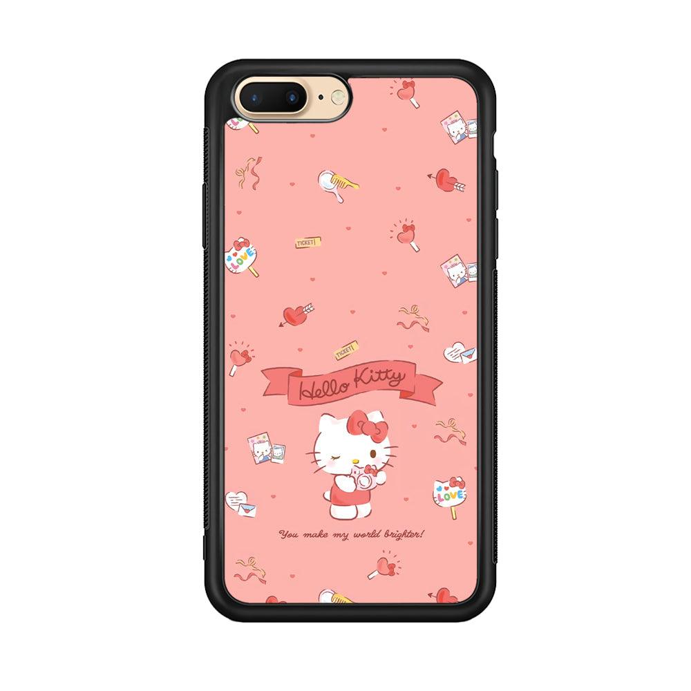 Hello Kitty Brightness of World iPhone 7 Plus Case-Rubber Black (2D Case)-Oxvistore