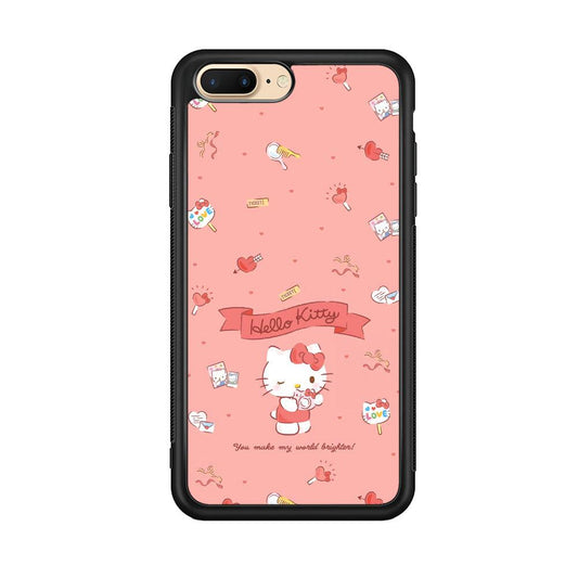 Hello Kitty Brightness of World iPhone 7 Plus Case-Rubber Black (2D Case)-Oxvistore