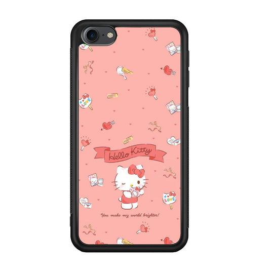 Hello Kitty Brightness of World iPod Touch 6 Case-Rubber Black (2D Case)-Oxvistore