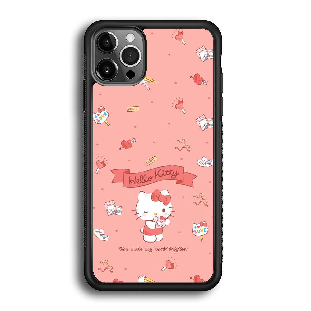 Hello Kitty Brightness of World iPhone 12 Pro Case-Rubber Black (2D Case)-Oxvistore