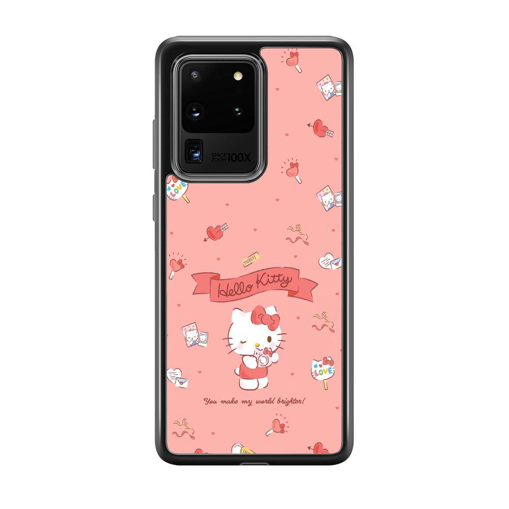 Hello Kitty Brightness of World Samsung Galaxy S20 Ultra Case-Rubber Black (2D Case)-Oxvistore