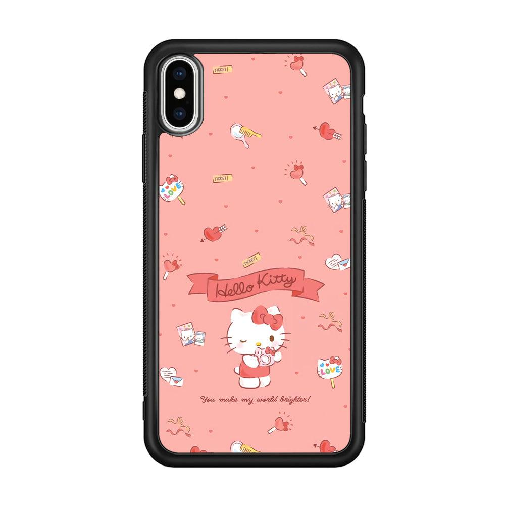 Hello Kitty Brightness of World iPhone Xs Max Case-Rubber Black (2D Case)-Oxvistore