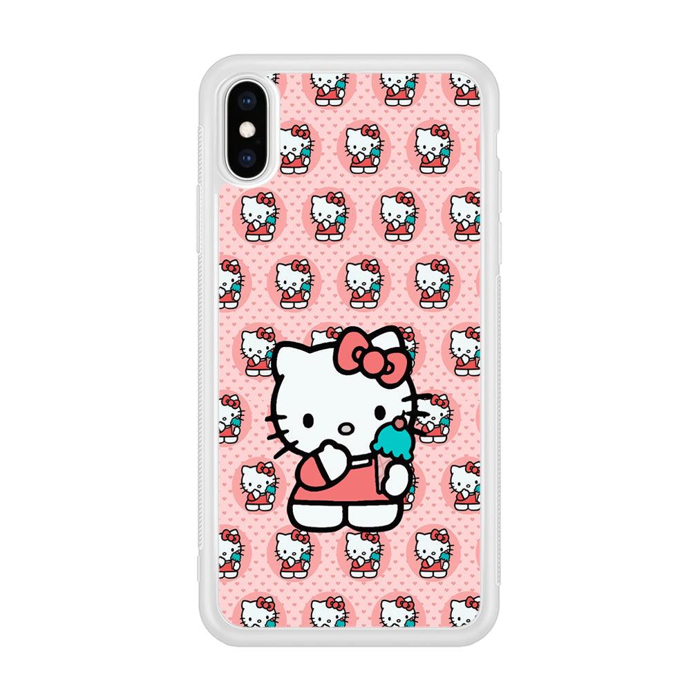 Hello Kitty with Blue Ice Cream iPhone X Case-Oxvistore