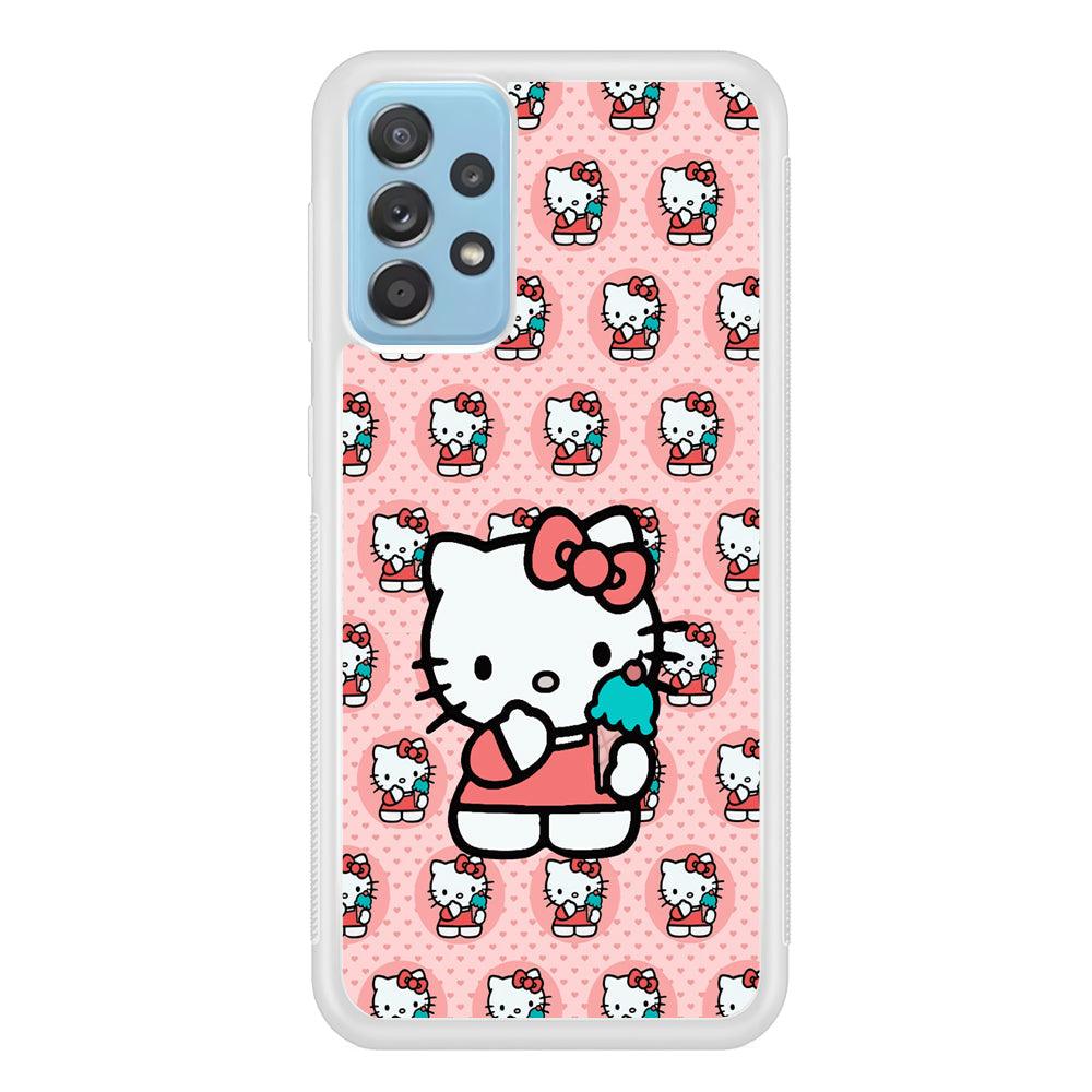 Hello Kitty with Blue Ice Cream Samsung Galaxy A52 Case-Oxvistore