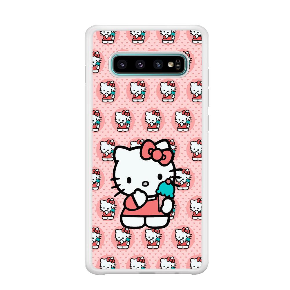 Hello Kitty with Blue Ice Cream Samsung Galaxy S10 Plus Case-Oxvistore