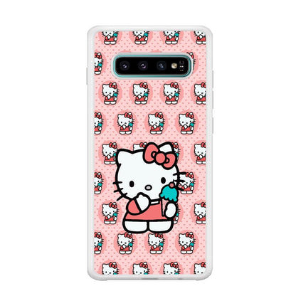 Hello Kitty with Blue Ice Cream Samsung Galaxy S10 Plus Case-Oxvistore