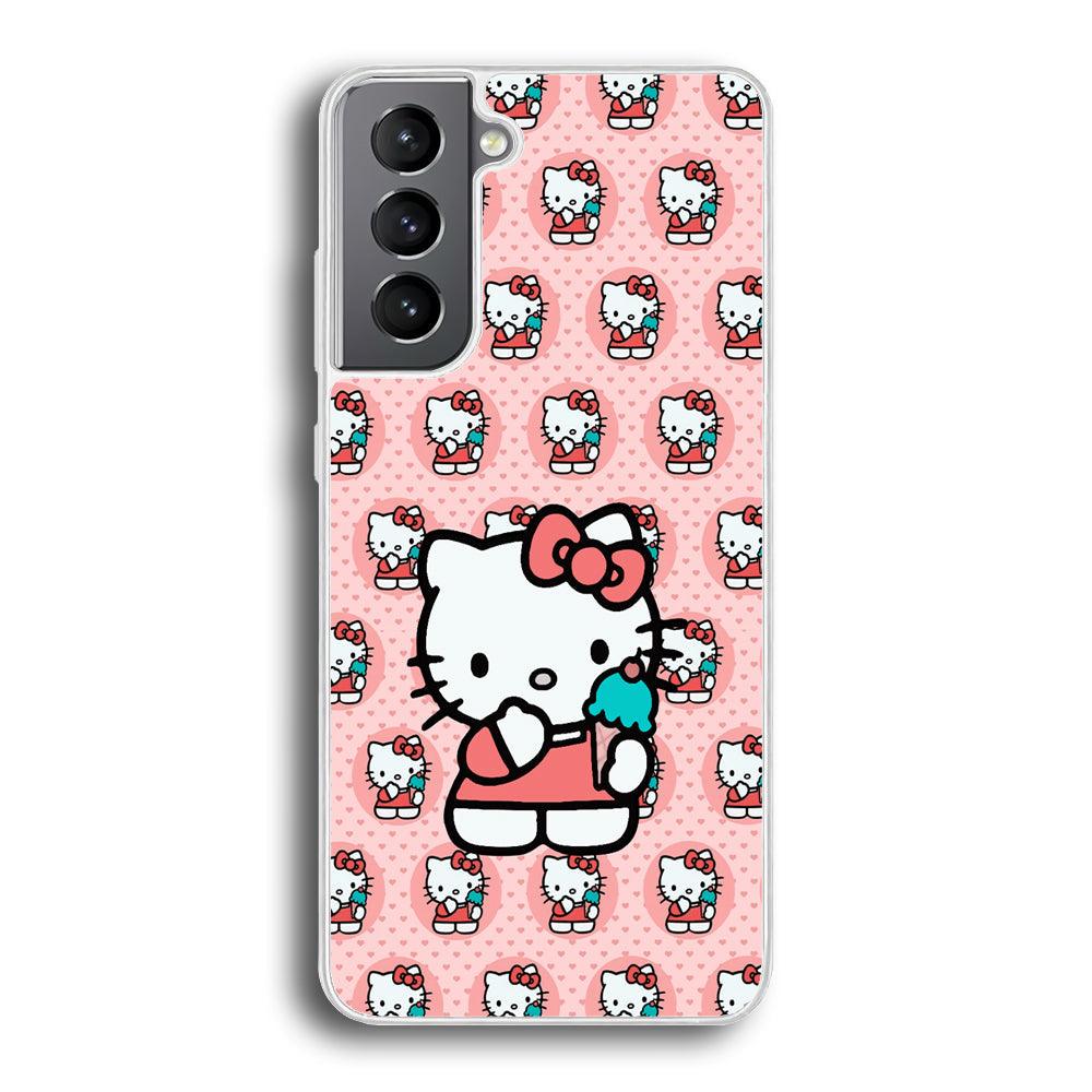 Hello Kitty with Blue Ice Cream Samsung Galaxy S21 Case-Oxvistore