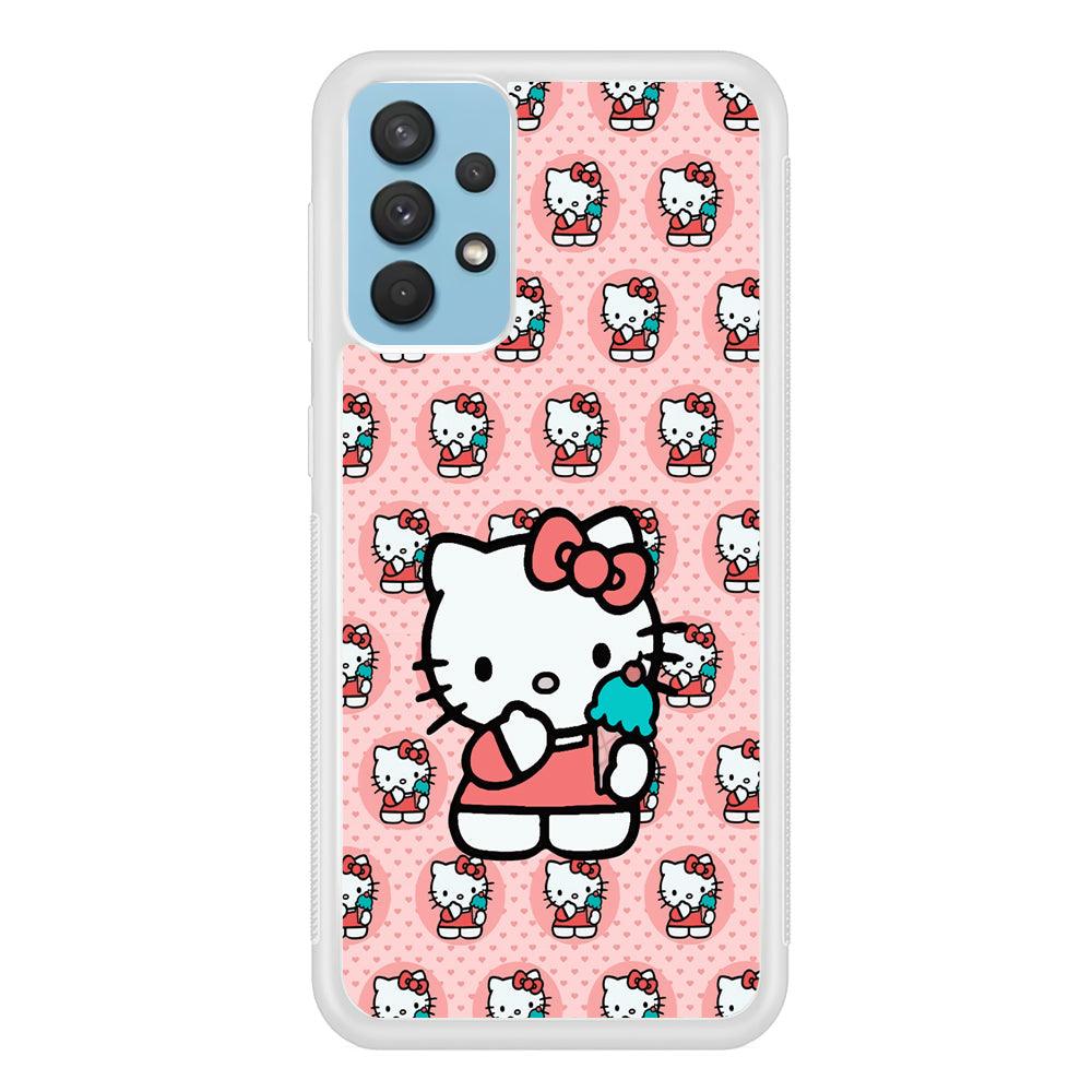 Hello Kitty with Blue Ice Cream Samsung Galaxy A32 Case-Oxvistore