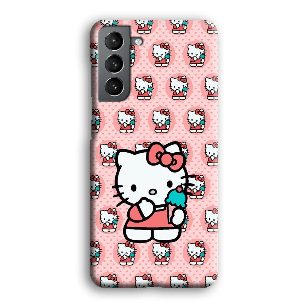 Hello Kitty with Blue Ice Cream Samsung Galaxy S21 Case-Oxvistore