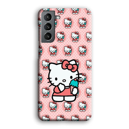 Hello Kitty with Blue Ice Cream Samsung Galaxy S21 Case-Oxvistore