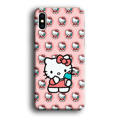 Hello Kitty with Blue Ice Cream iPhone X Case-Oxvistore