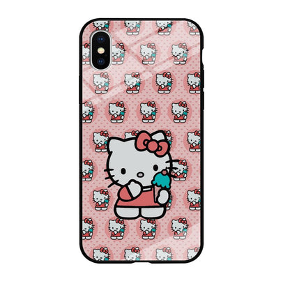 Hello Kitty with Blue Ice Cream iPhone X Case-Oxvistore