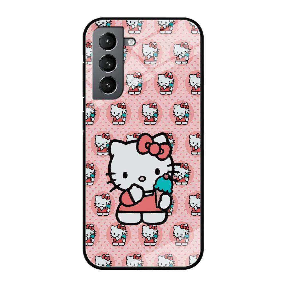 Hello Kitty with Blue Ice Cream Samsung Galaxy S21 Case-Oxvistore