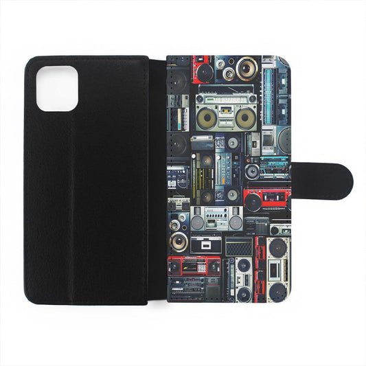 Hip Hop Cassette Tape Radio Flip Wallet Phone Case-Oxvistore
