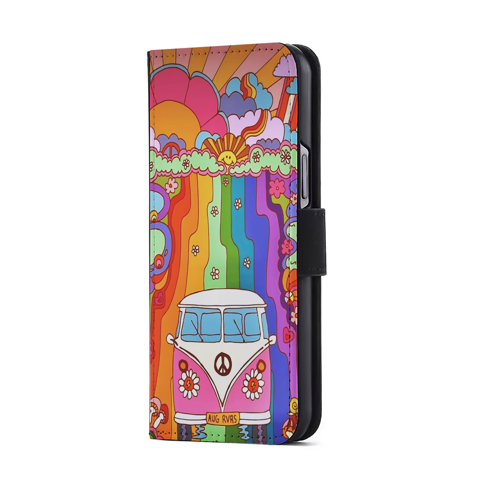 Hippie Aesthetic Rainbow Flip Wallet Phone Case