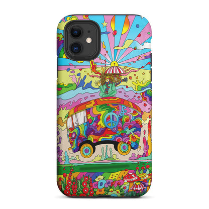 Hippie Trippy Van Rainbow 2 in 1 Tough Phone Case