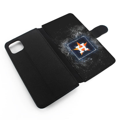 Houston Astros Abstract Flip Wallet Phone Case