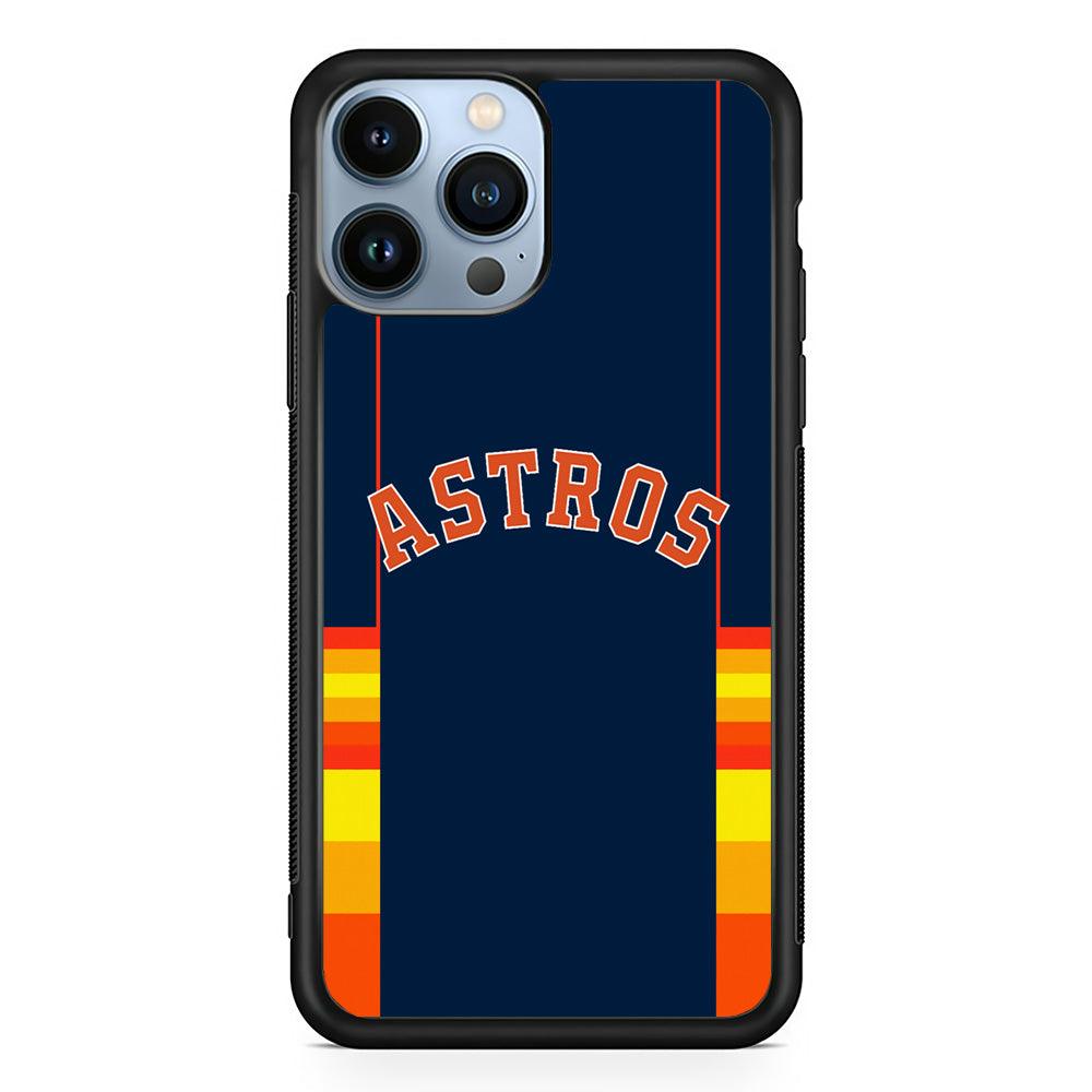Houston Astros Dark Blue Jersey iPhone 15 Pro Case-Rubber Black (2D Case)-Oxvistore