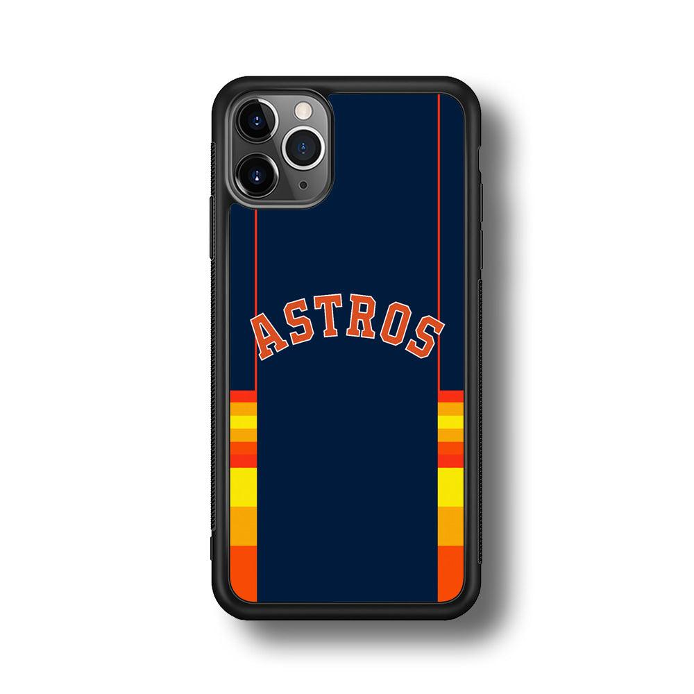 Houston Astros Dark Blue Jersey iPhone 11 Pro Max Case-Rubber Black (2D Case)-Oxvistore