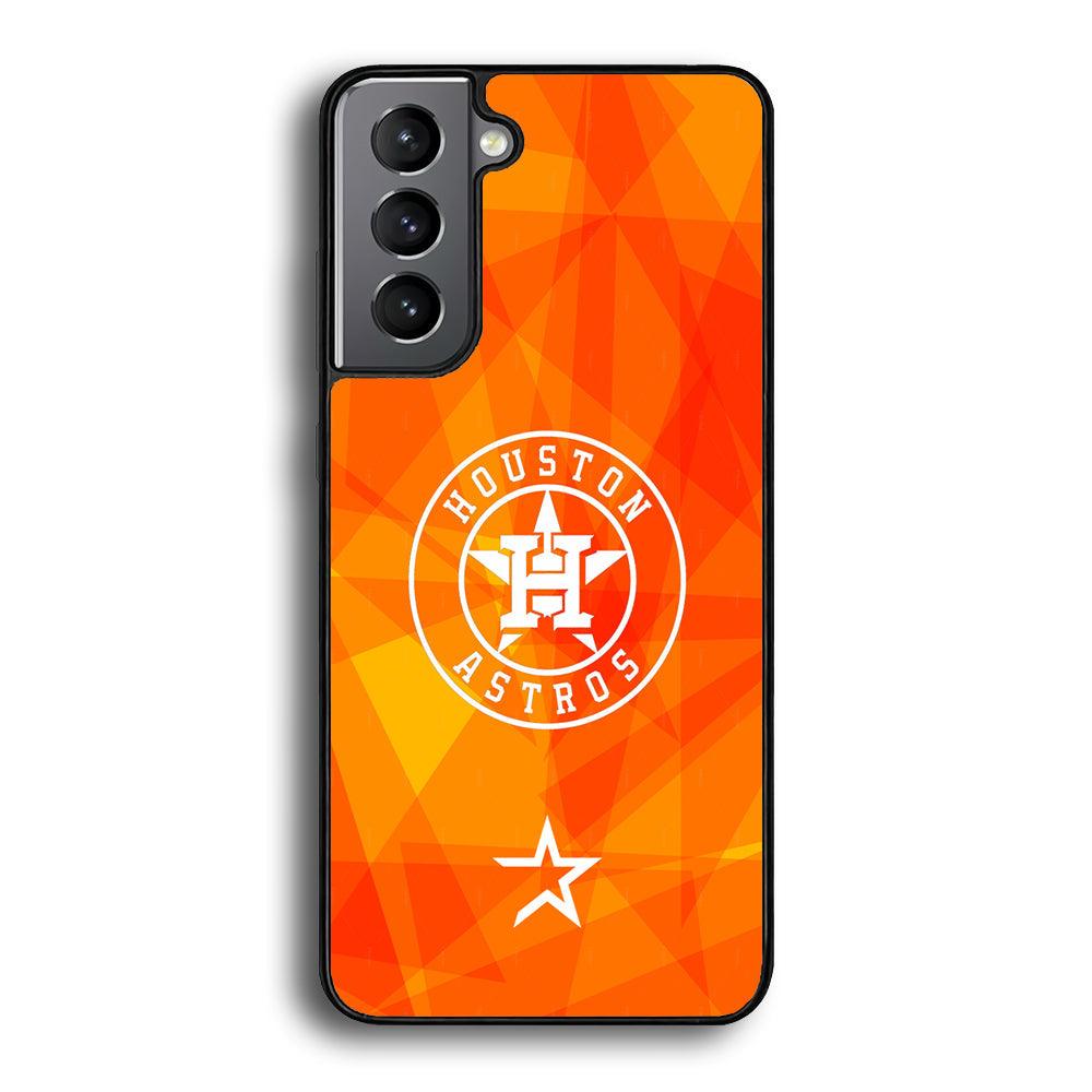 Houston Astros White on Sun Light Samsung Galaxy S23 Plus Case-Rubber Black (2D Case)-Oxvistore