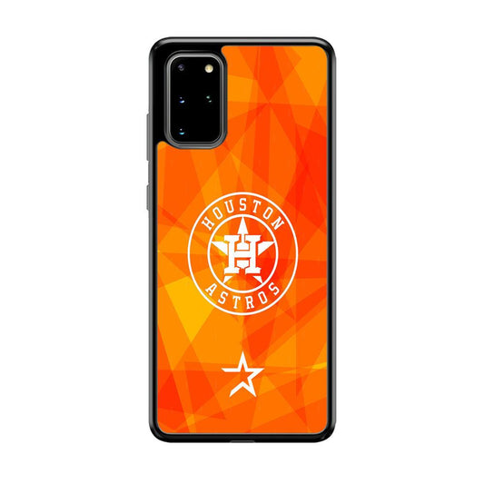 Houston Astros White on Sun Light Samsung Galaxy S20 Plus Case-Rubber Black (2D Case)-Oxvistore
