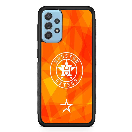 Houston Astros White on Sun Light Samsung Galaxy A72 Case-Rubber Black (2D Case)-Oxvistore