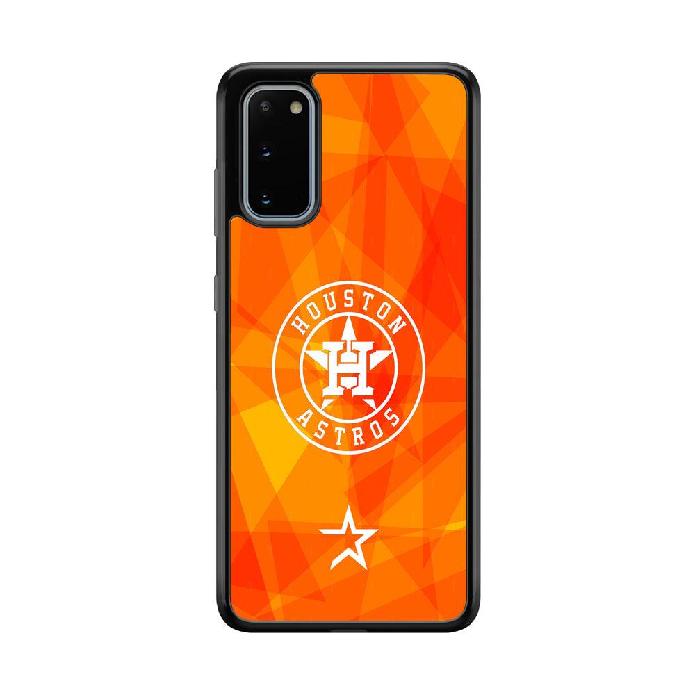 Houston Astros White on Sun Light Samsung Galaxy S20 Case-Rubber Black (2D Case)-Oxvistore