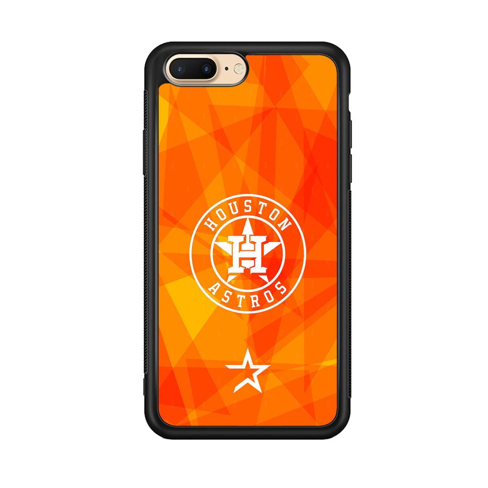 Houston Astros White on Sun Light iPhone 7 Plus Case-Rubber Black (2D Case)-Oxvistore