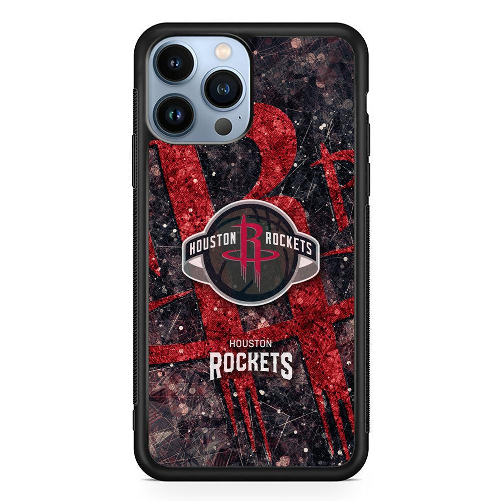 Houston Rockets Glory in Red iPhone 14 Pro Max Case-Rubber Black (2D Case)-Oxvistore