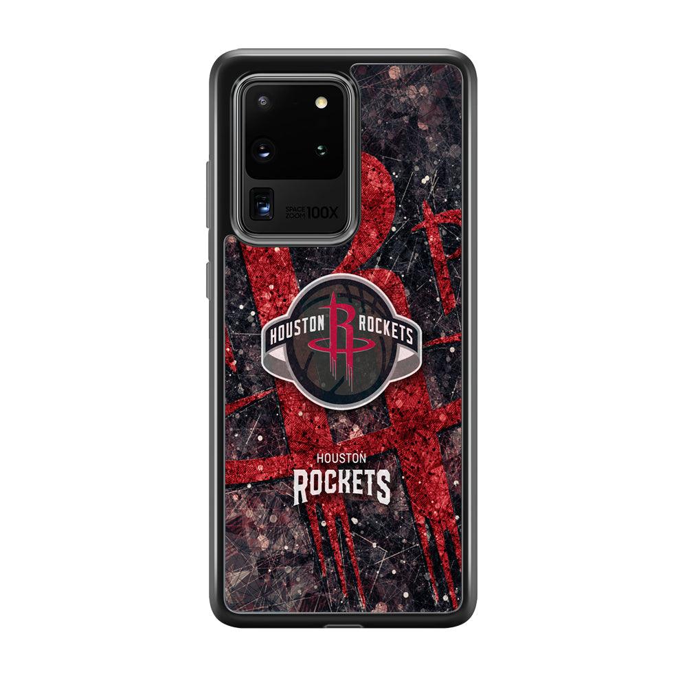 Houston Rockets Glory in Red Samsung Galaxy S20 Ultra Case-Rubber Black (2D Case)-Oxvistore