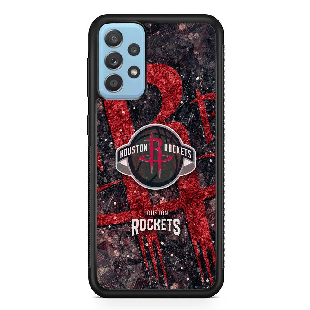 Houston Rockets Glory in Red Samsung Galaxy A72 Case-Rubber Black (2D Case)-Oxvistore