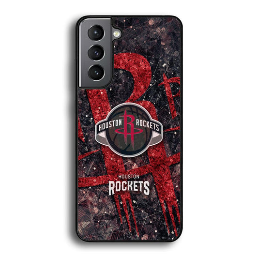 Houston Rockets Glory in Red Samsung Galaxy S23 Case-Rubber Black (2D Case)-Oxvistore