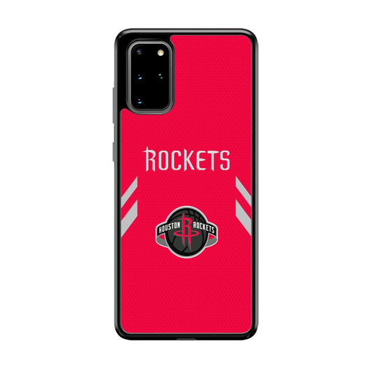 Houston Rockets Sense of Suit Samsung Galaxy S20 Plus Case-Rubber Black (2D Case)-Oxvistore