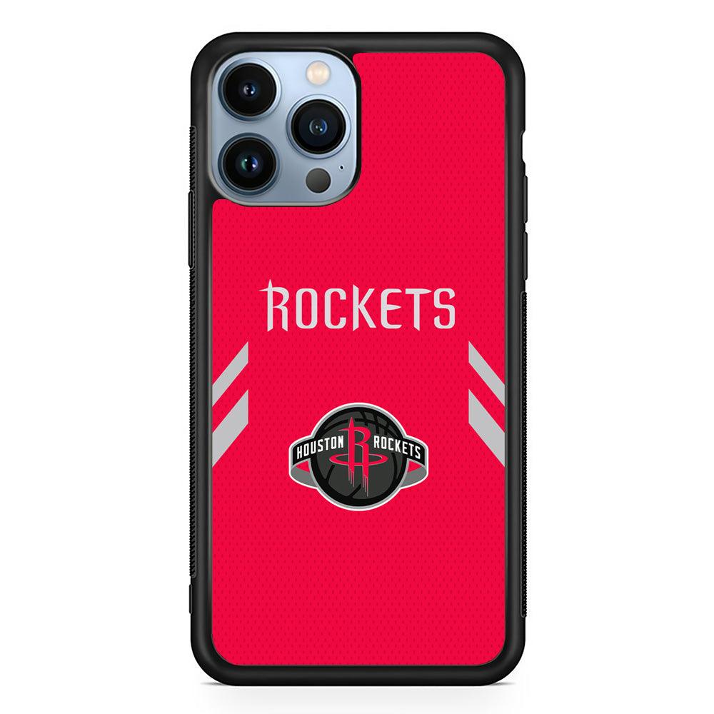 Houston Rockets Sense of Suit iPhone 14 Pro Max Case-Rubber Black (2D Case)-Oxvistore