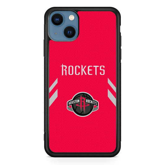Houston Rockets Sense of Suit iPhone 15 Case-Rubber Black (2D Case)-Oxvistore