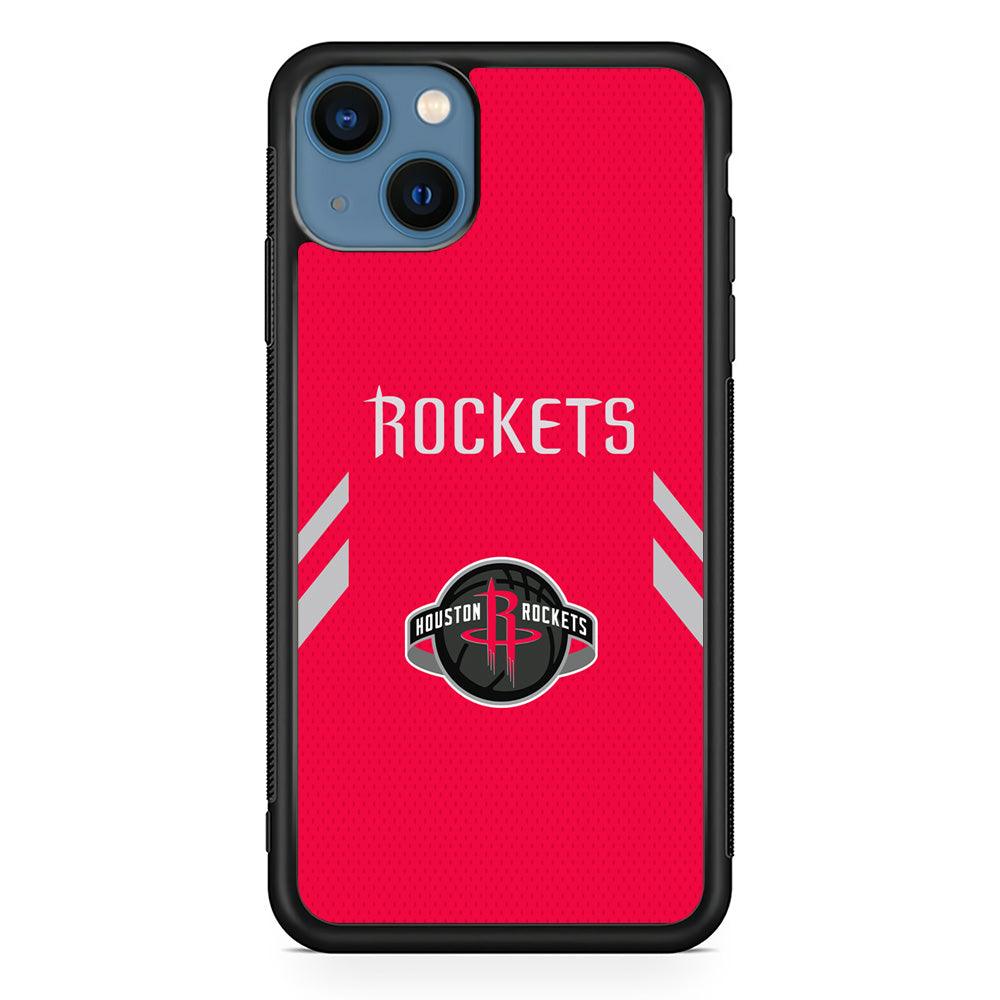Houston Rockets Sense of Suit iPhone 15 Plus Case-Rubber Black (2D Case)-Oxvistore