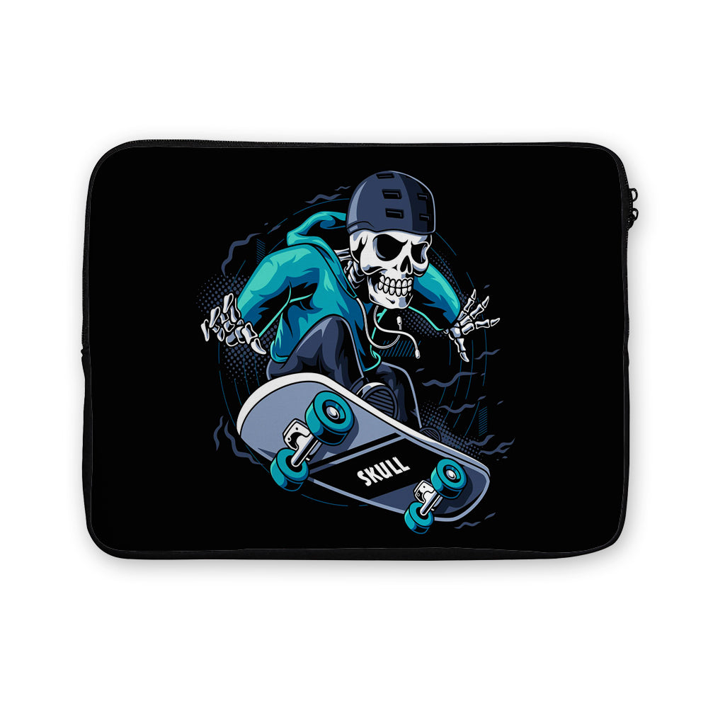 Human Skull Skateboarder Laptop Sleeve Protective Cover