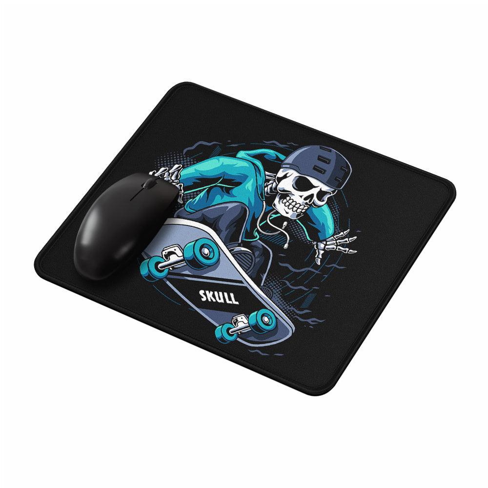Human Skull Skateboarder Mouse Pads-Oxvistore