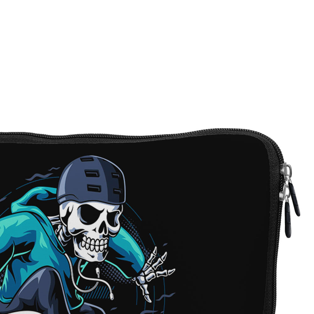 Human Skull Skateboarder Laptop Sleeve Protective Cover