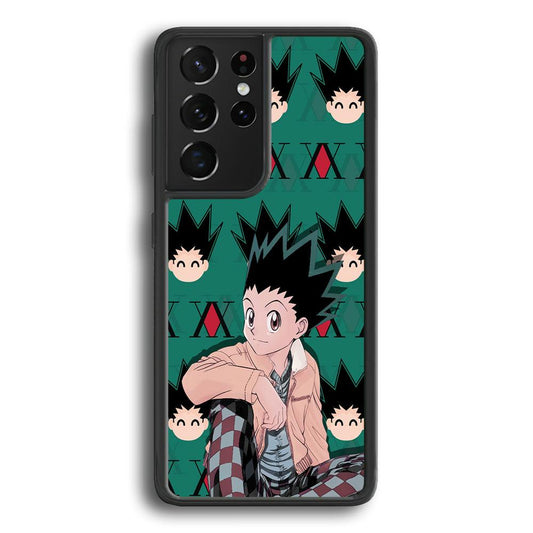 Hunter X Hunter Gon Relax Mode Samsung Galaxy S24 Ultra Case-Rubber Black (2D Case)-Oxvistore